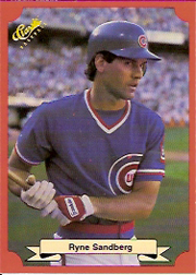 1988 Classic Red Baseball Cards        169     Ryne Sandberg